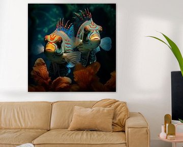 Mandarijnvissen kleurrijk van TheXclusive Art