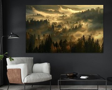 Herfstachtig berglandschap