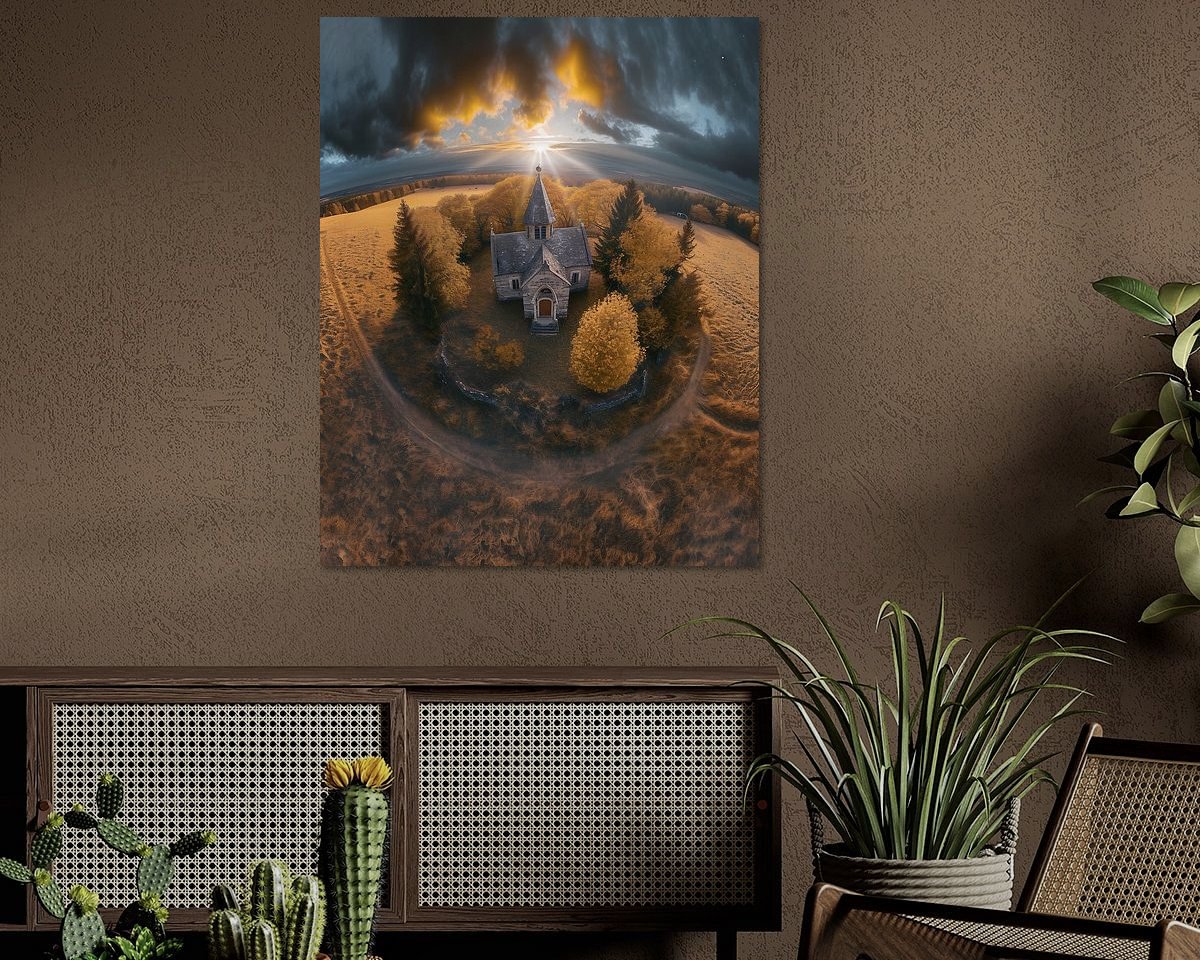Voorbeeld van het werk in een kamer