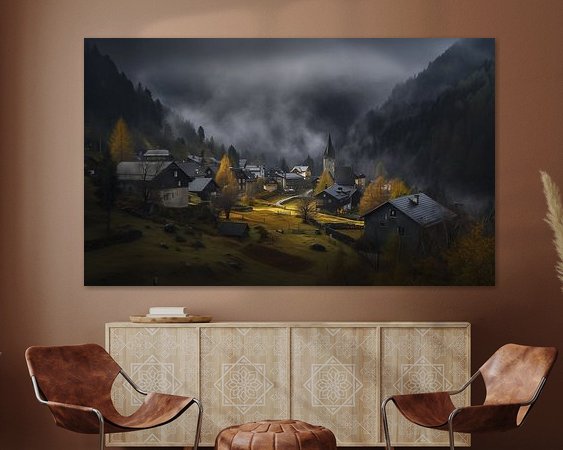 Voorbeeld van het werk in een kamer