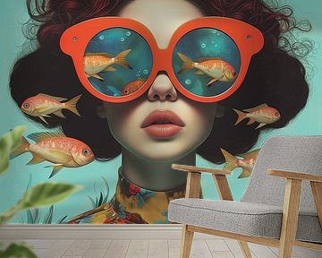 Orangefarbene Fische