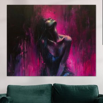 Neon-Frauenporträt | Elektrischer Seelenblick