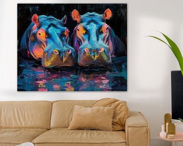 Nijlpaarden | Aqua Mammal Mirage | Nijlpaarden van Kunst Kriebels