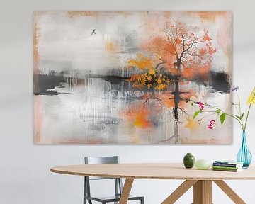 Tons abstraits, paysage, orange et gris sur BowiScapes Art Abstrait  et digital