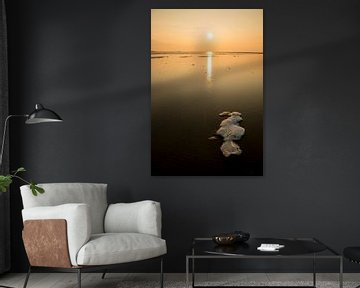 Ice and sea landscape on sand flats in the Waddensea by Sjoerd van der Wal Photography