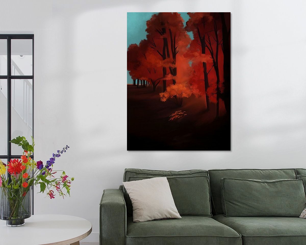 Voorbeeld van het werk in een kamer