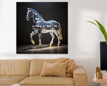 Delfts blauw paard 2 van DNH Artful Living