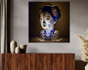 Geisha bleue de Delft sur DNH Artful Living