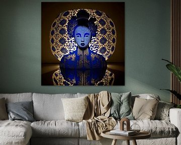 Delfts blauw geisha 2 van DNH Artful Living