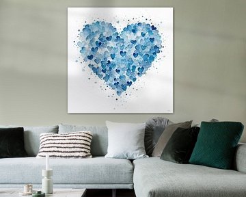 Coeur en nuances de bleu sur Lauri Creates