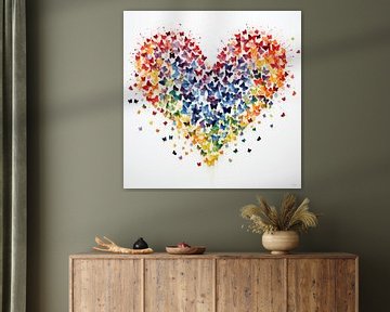 Rainbow confetti heart by Lauri Creates