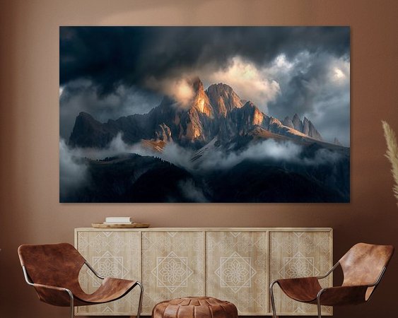 Voorbeeld van het werk in een kamer