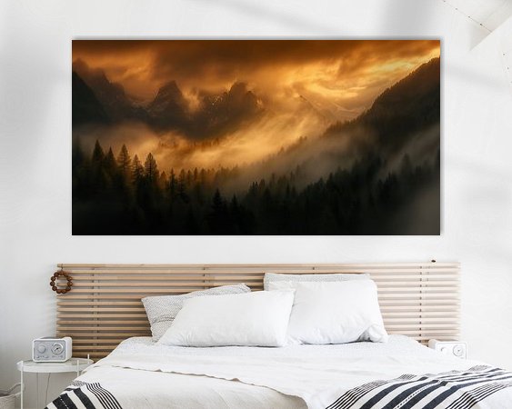Voorbeeld van het werk in een kamer
