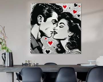 Der Kuss: Pop Art Passion, Valentinstagskunst von Color Square