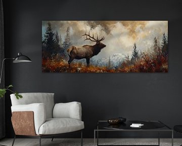 Painting Red Deer Nature by Art Whims