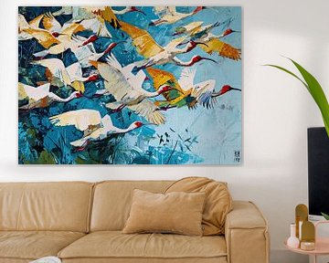 Schilderij Vogels van Kunst Kriebels