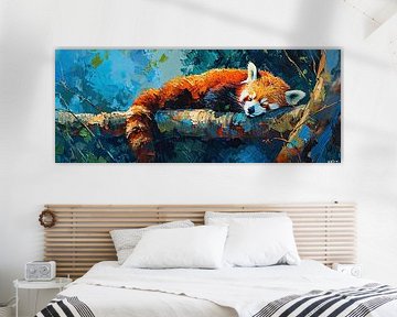 Schilderij Rode Panda van Kunst Kriebels