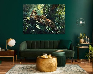 Gemälde Leopard Natur von Kunst Kriebels