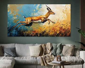 Schilderij Levendige Antilope van Kunst Kriebels