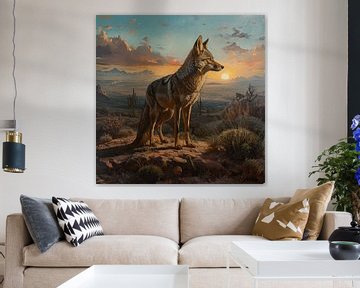 Malerei Coyote Desert von Kunst Kriebels