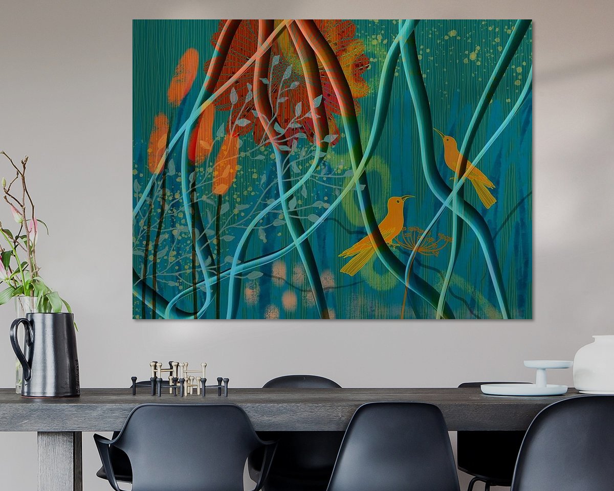 Voorbeeld van het werk in een kamer