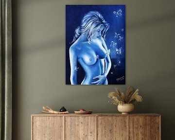 Bluerotik - Vrouwelijk naakt in blauw van Marita Zacharias