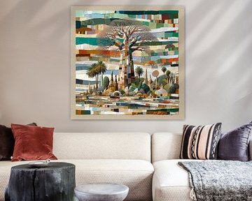 Collage baobab in cactusbos van Lois Diallo