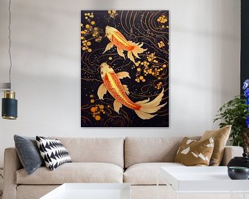 Dekorative Goldene Koi Karpfen von Frank Daske | Foto & Design