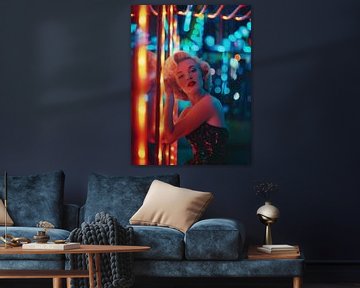 Marilyn Monroe dans la lumière des néons de la nuit sur Frank Daske | Foto & Design