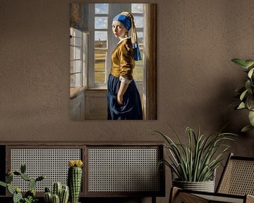 Das Mädchen mit dem Perlenohrring, inspiriert von Johannes Vermeer von Jolique Arte