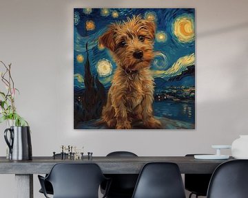 Chien Ciel étoilé nuit, inspiré de van Gogh sur Niklas Maximilian