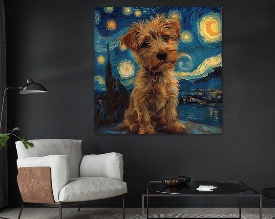 Voorbeeld van het werk in een kamer