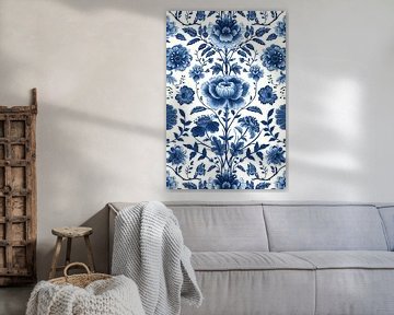 Klassiek Blauw Bloemmotief van ByNoukk