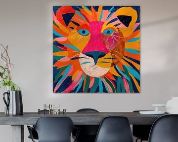 Lion Poster Print Colourful by Niklas Maximilian