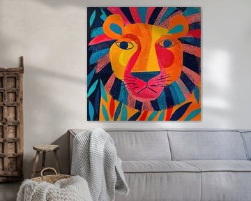 Lion Poster Print Colourful by Niklas Maximilian