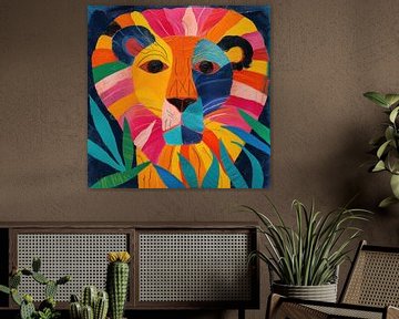 Poster Print lion multicolore sur Niklas Maximilian