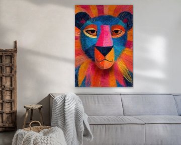 Lion Poster Print Colourful by Niklas Maximilian