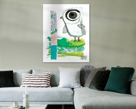 Voorbeeld van het werk in een kamer