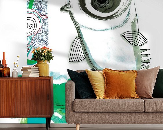 Voorbeeld van het werk in een kamer