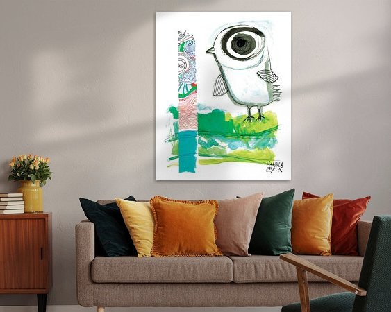 Voorbeeld van het werk in een kamer