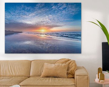 Sonnenuntergang mit Spiegelung von Yanuschka | Fotografie Noordwijk