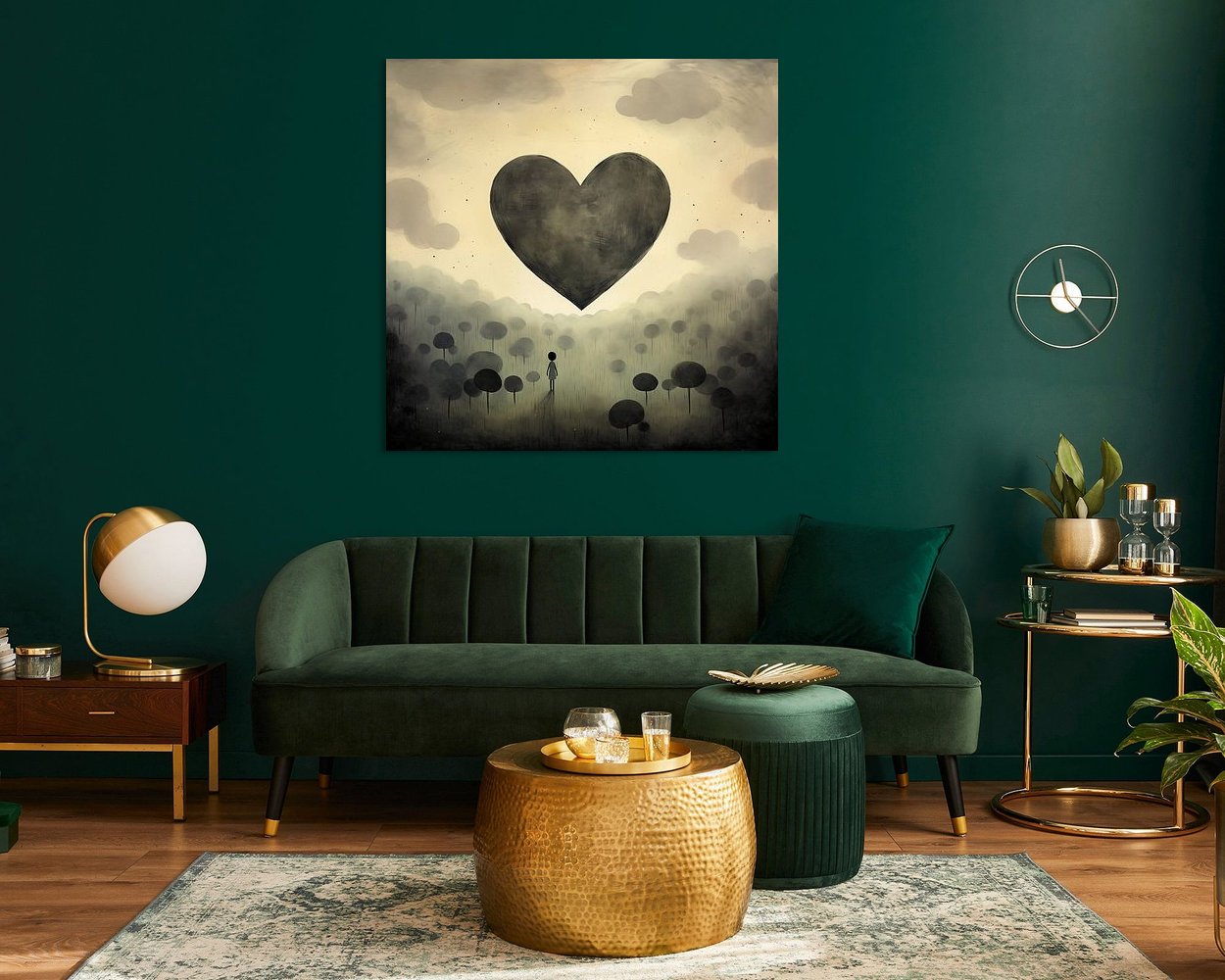Voorbeeld van het werk in een kamer