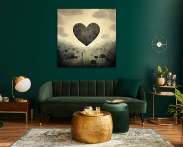 Heart light grey colours by The Xclusive Art