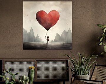 Girl with a heart balloon by The Xclusive Art