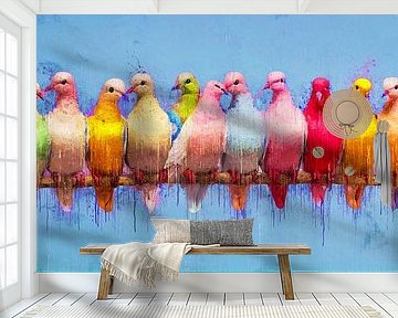 Gekleurde Duiven voor Vrede en Inclusie van Arjen Roos