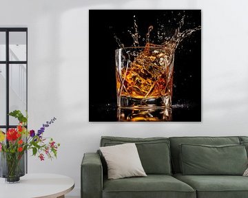 Whiskey in glass portrait splash by TheXclusive Art