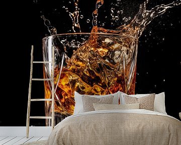 Whiskey in glas portret splash van TheXclusive Art