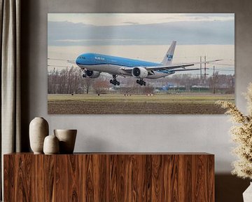 Landing KLM Boeing 777-300 passenger aircraft. by Jaap van den Berg