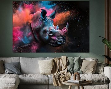 Cosmic Power - Nashorn im Sternenstaub von Eva Lee