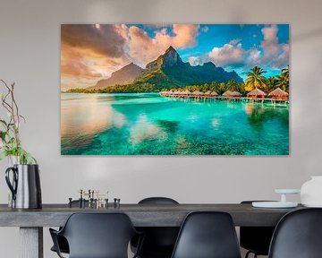 Bora Bora strand met zonsondergang van Mustafa Kurnaz